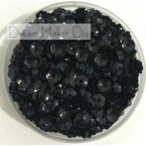 50gram 4/6/8/10 mm Black Cup Blossom Flower Brilliant Loose Sequins Glitter Paillette Sewing,Wedding Craft for Garment Accessory