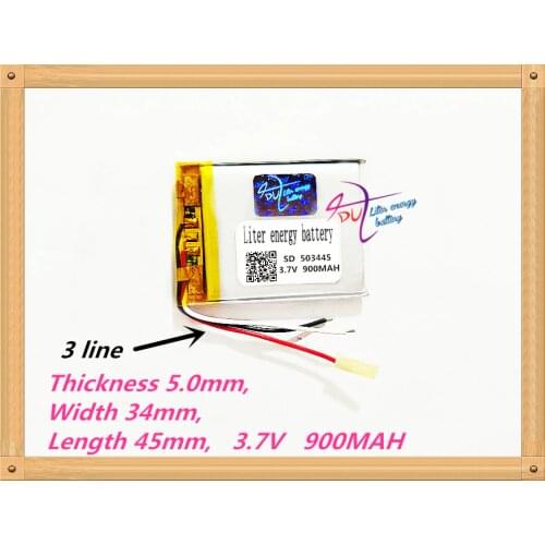 503445 Rechargeable Lithium Polymer 3.7V 900mAh Li-ion Battery For bluetooth headset Speaker GPS PDA MP3 MP4 MP5 053443
