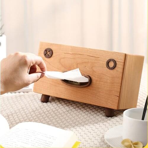 Tissue Boxes салфетница Solid Wooden Towel Box Living Room Creative Simple Smoke Home Tea Table Lovely Decoration Paper Case