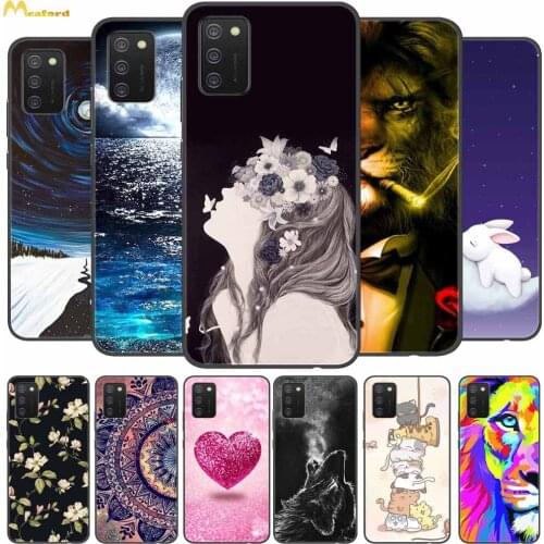 For Samsung A02S Case Peacock Silicone Soft Phone Cover For Samsung Galaxy A03S A02S Case SamsungA02S A025F 6.5" Funda Black TPU