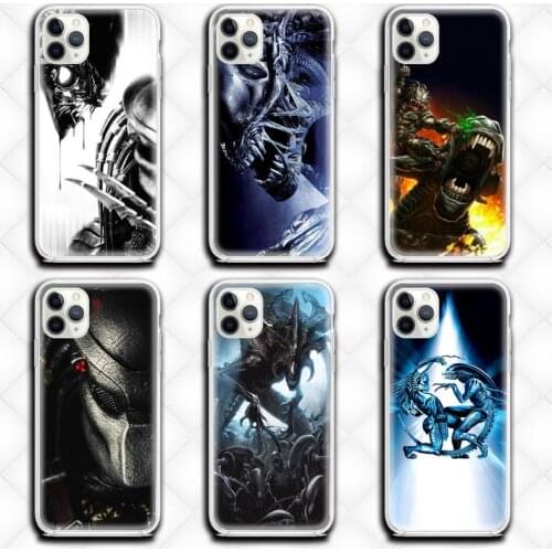 Alien Vs Predator Phone Case Clear for iphone 12 11 Pro max mini XS 8 7 6 6S Plus X 5S SE 2020 XR cover