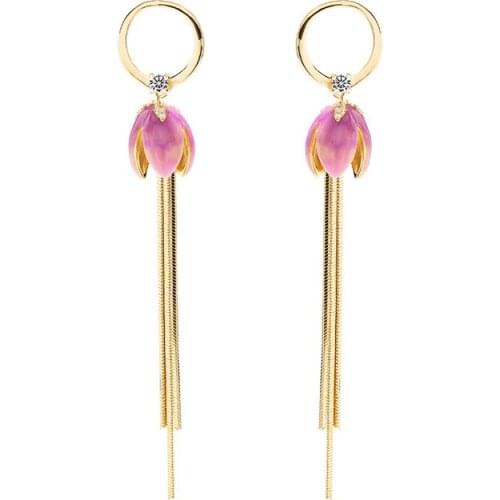 Lily Of The Valley Tassel Long Earrings Temperament Fashion Simple Bell Orchid Flower S925 Needle Drop Ears Jewelry