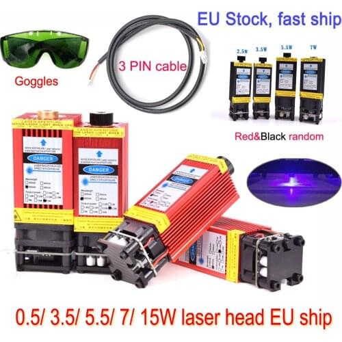 EU ship 0.5W/3.5W/7W/15w 445nm 450nm focusable blue Laser Module Laser Engraver part DIY Laser Head with PWM