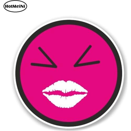 HotMeiNi 13cm x 13cm Lips Smiley Vinyl Decal Cool Bumper Car Dub JDM Euro Fresh Car Stickers Waterproof Window Accessories