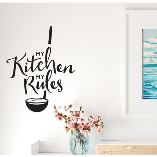 Art wall stickers kitchen rules restaurant home kitchen interior vinyl decoration dining table wall decoration cf20