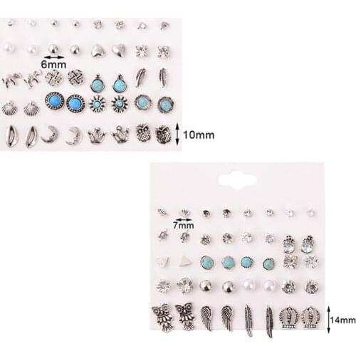 Earrings Set for Women Bohemian Earrings Fashion Vintage Jewelry 2021 Small Pearl Stud Earring Sets for Girls Earrings