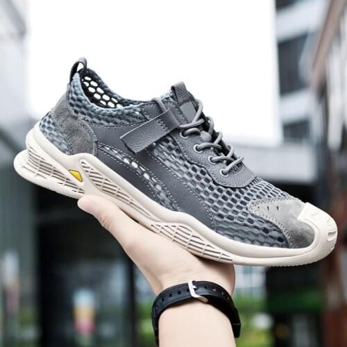 Mesh Men Shoes Breathable White Trendy Women Sneakers Men Lace-Up Lightweight Walking Man Tenis Shoes New