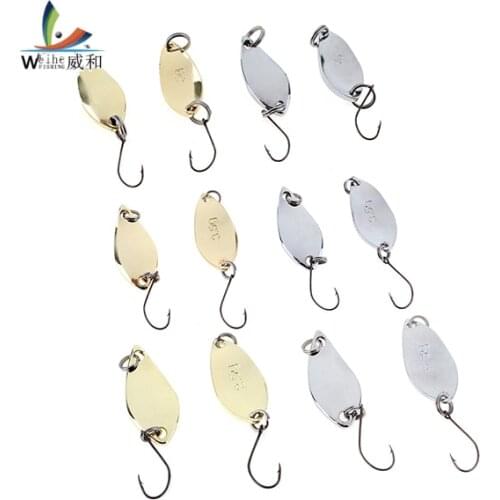 12pcs/lot Metal Spoon Swim Bait Silver Golden Color Fishing Lure Sequin Swimbait Tackle Box for Opsariichthys Bidens Big Fish