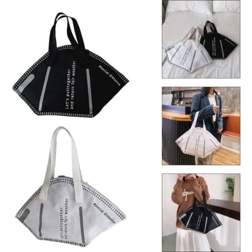 Fashion Women Large Mask Shopping Tote Bag Casual Daily Wear Shoulder Hand Bag Large Capacity Money Clutch Personality