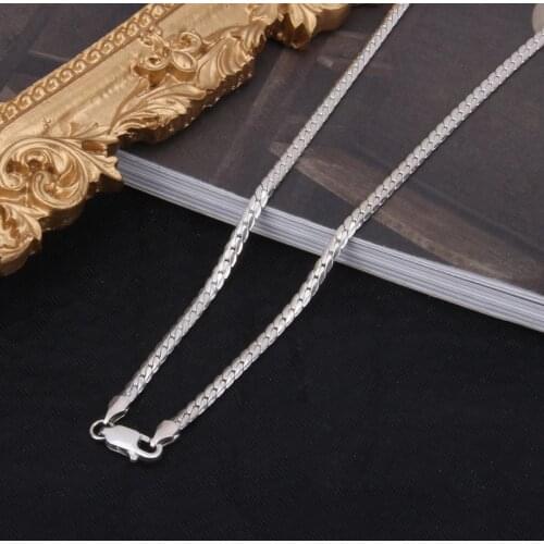 Fashion Jewelry Real 925 Sterling Silver Horsewhip Snake Chain Thick 2.5 MM Long 45 50 55 60 65 70 75CM Necklace For Men Women