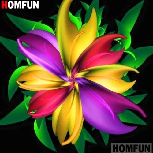 HOMFUN Full Square/Round Drill 5D DIY Diamond Painting "Colored flower" 3D Embroidery Cross Stitch 5D Decor Gift A14281