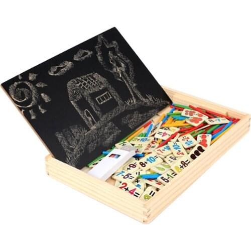 Useful Wooden Childrens Early Learning Maths Beginner Teaching Question Preschooler Addition Subtraction Counting Rods Box Toy