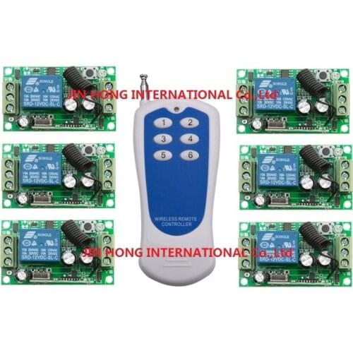 DC12V 1CH RF rocker switch livolo switch system smart house radio switch 315/433mhz 6* Receiver & 1*Transmitters