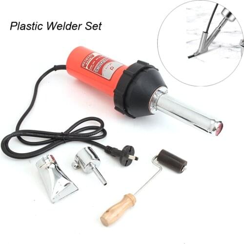 220V 1080W Hot Air Gun Set with Nozzle Plastic Welders Torch Pistol for Plastic Welding Heat Tools Kit Roller Adapter Machine