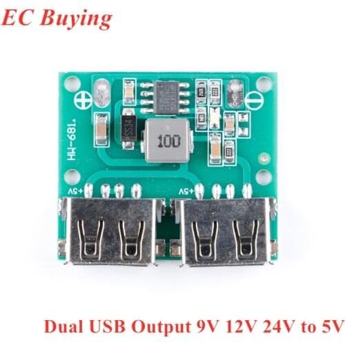 DC DC 9V 12V 24V to 5V DC-DC Step Down Buck Charger Power Module 3A Dual USB Output Voltage Charging Board Car Charge Regulator
