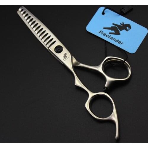 6" Matte 440C professional left handed hair thinning scissors left handed hairstyle salon de coiffure cobalt thinning scissors
