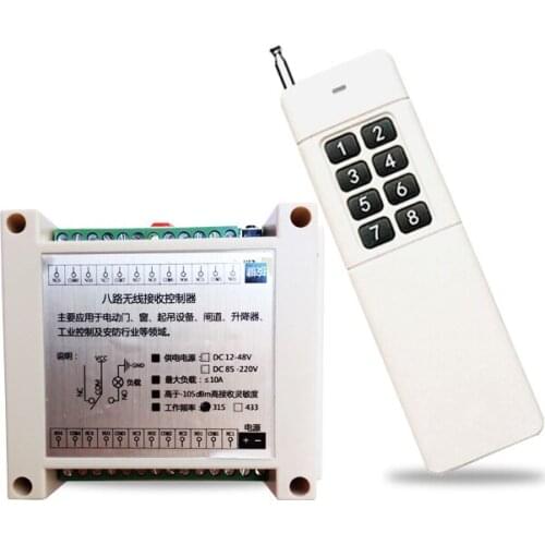 12/24/36/48 volt 8-way wireless remote-controller switch lamp motor multi-channel controller remote-control