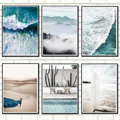 Desert dress woman canvas painting plank wall art modular hd posters and prints seascape pictures home cuadros decoration