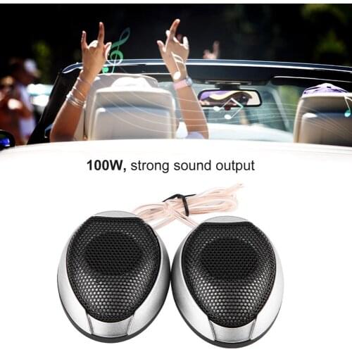 Silver 1000W Mini Car Speaker Audio Round Stickable Loudspeaker Automobile Speaker with Glue suitable for most models