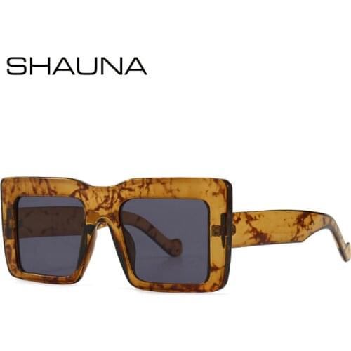 SHAUNA Updated Metal Hinge Oversize Square Sunglasses UV400