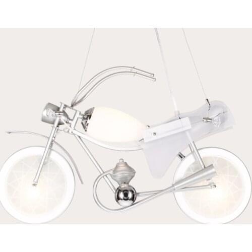 Modern Motorcycle Glass Pendant Light For Kids,children Cartoon Iron Light Fixture luminaire