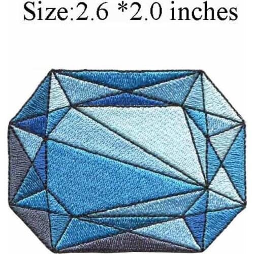 Light blue stone 2.6"wide embroidery patch for ribbon/scarf patch/3d bag comics