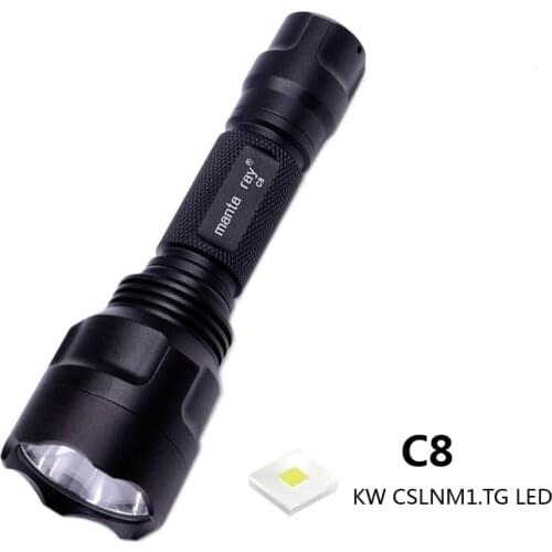 LED Flashlight C8 Linterna KW CSLNM1.TG 6500K 10W High Powerful Flash Light Torch 1600lm Camping Fishing Lamp Tactical Work