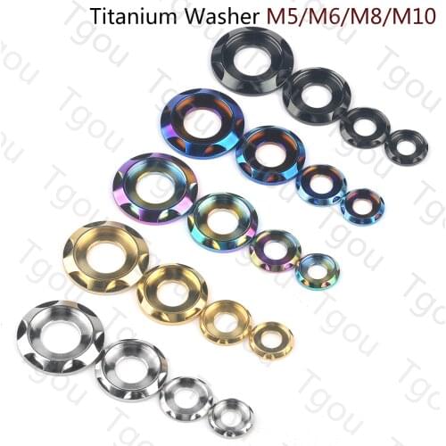 Tgou Titanium Washer M5 M6 M8 M10 Spacer Motorcycle Car Fancy Decorative Gasket