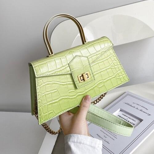 Trapezoid Design Stone Pattern PU Leather Crossbody Bags 2021 Summer Luxury Brand Simple Fashion Shoulder Handbags and Purses