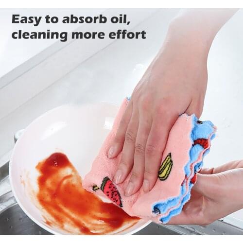 Micro Fiber Cleaning Cloth Rags Water Absorption Non-stick Oil Washing Kitchen Towel Household Tools Cleaning Wiping Tools L3