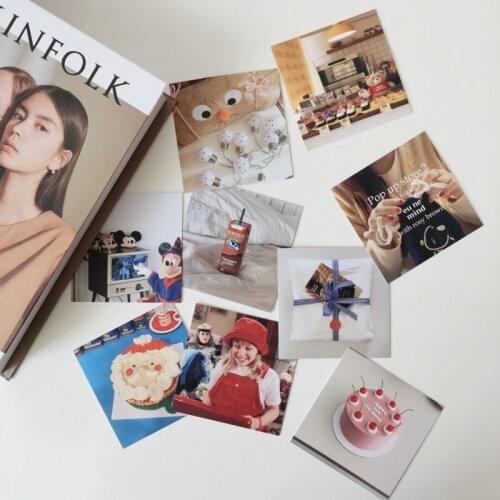 Korean Ins Cartoon Cute Poster Decorative Card 9 Sheets Photo Props Birthday Greeting Cards Postcard Bookmarks Diy Wall Sticker