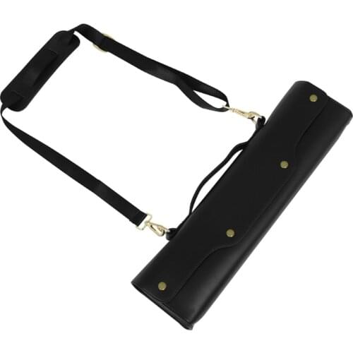 OOTDTY Water-Resistant Flute Storage Bag Synthetic Leather Flute Case Adjustable Shoulder Strap Musical Instrument Accessories