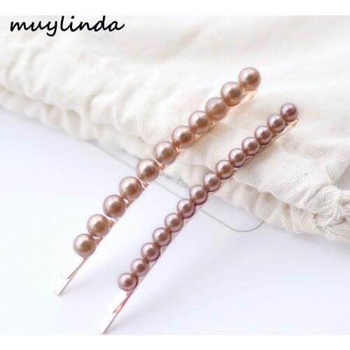 Imitation Pearls Girls Hairpins Two Size Beads Hair Clip Sets Fashion Girls Hair Accessories