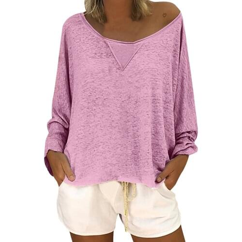 Womens Tops And Blouses Women Tie-dye Casual Tops Loose Blouse Long Sleeve Scoop Neck Solid Color Blusas Mujer De Moda 2021