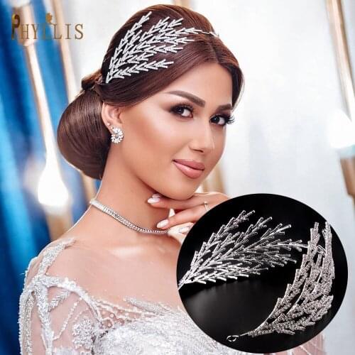 AS354 Silver Diamond Headband Rhinestone Hair Jewelry for Women Tiara Luxury Crystal Wedding Crown Bridal Tiara Headwear