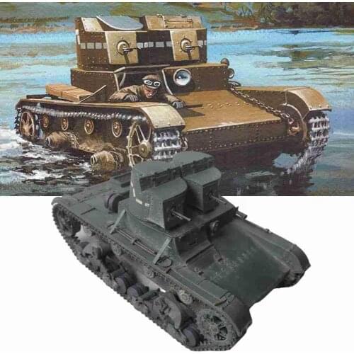 1:25 Soviet T-26 Light Tank Paper Model DIY Handmade Toys Model Toys Construction 3D Building Paper Educational Card Gift S T8R3