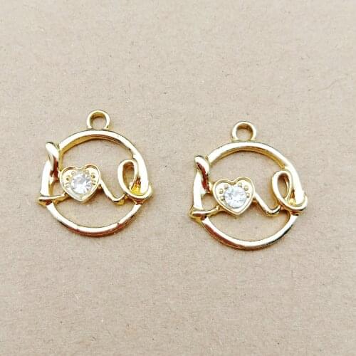 10pcs 18x19mm Love charm for jewelry making earring pendant necklace and bracelet charm