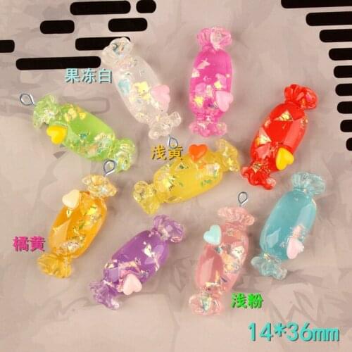 10pcs 14*36MM Simulated resin sugar candy charms cabochon decoration craft ornament fittings DIY food pendant jewelry material