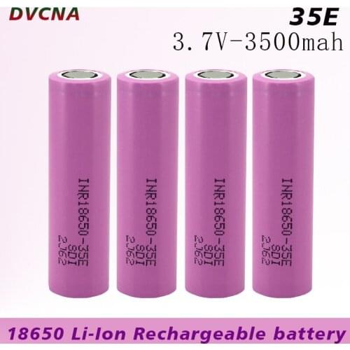 100% Original INR18650 35E 3.7V 3500mAh 20A discharge 18650 Li-ion battery 3.7v INR18650-35E rechargable Battery+ Free shipping