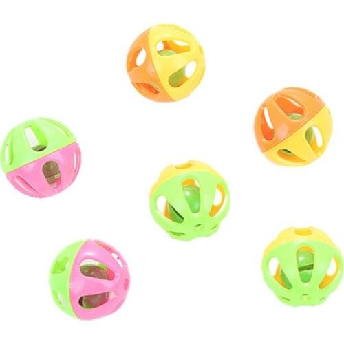 12PCS Random Color Legendog Cat Ball Bell Toy Bite Resistant Hollow Plastic Kitten Bell Cat Toy Bell Interactive Training Toys
