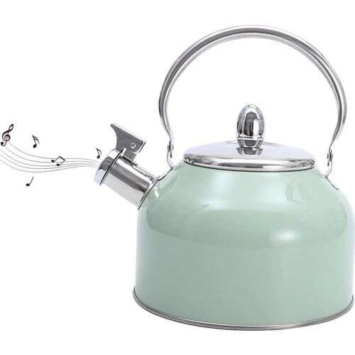 2.5L Whistling Kettle For Gas Stove All Stovetops Stainless Steel Coffee Tea Kettle Japanese Gas Teapot Cyan-blue