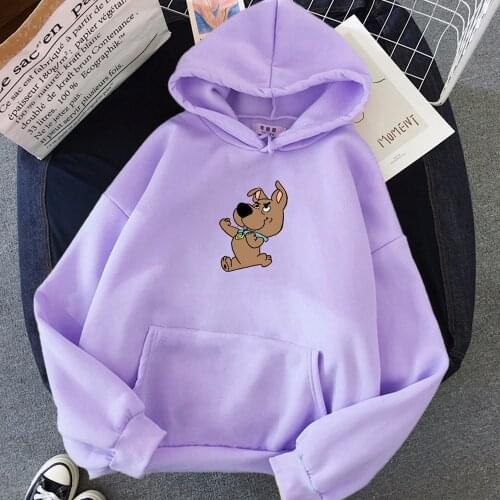 2021 Oversize Cute Dog Print Sweatshirt Kawaii Hoodies Women Top Clothes Hoody Female Itself Winter Sports Hoodies Full Sleeve