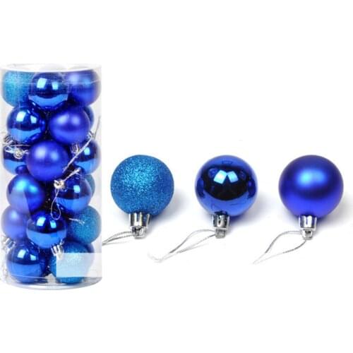 24Pcs/ Set Christmas Tree Balls Festival Home Party Mall Xmas Hanging Decor Ornament Multicolor Ball