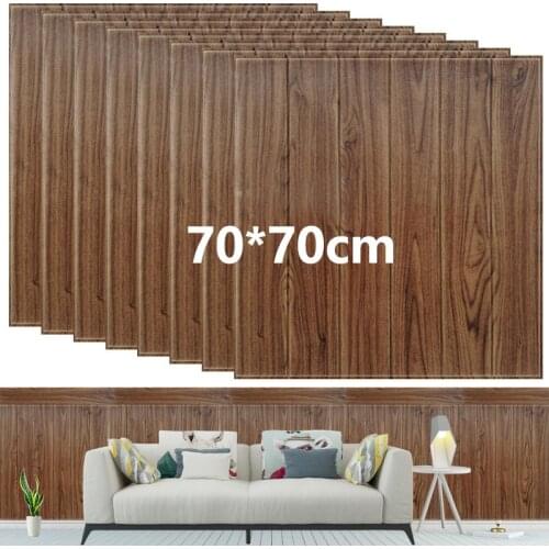 3D Wall Sticker Foam Wooden Art Panels Decoration Self-adhesive Wood Wallpaper Living Room Home Decor Bedroom House Kid Children