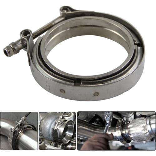 4'' V-Band Flange & Clamp Kit for Turbo Exhaust Downpipes Stainless Clamp