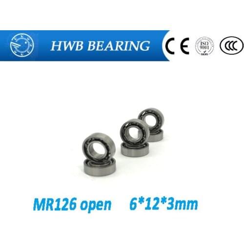 5pcs MR126(6*12*3) MR126 open deep groove ball bearings mini ball bearings--Free Shipping
