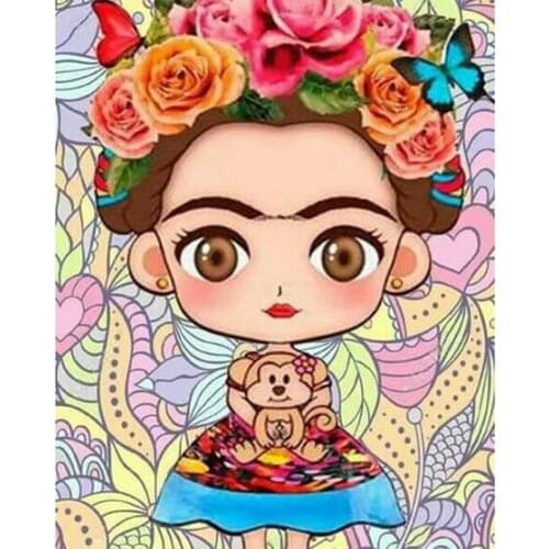 5D DIY Full Square/Round Diamond Painting Cartoon Cute Girl Picture of Rhinestone Diamond Home Decor Diamond Full Circular