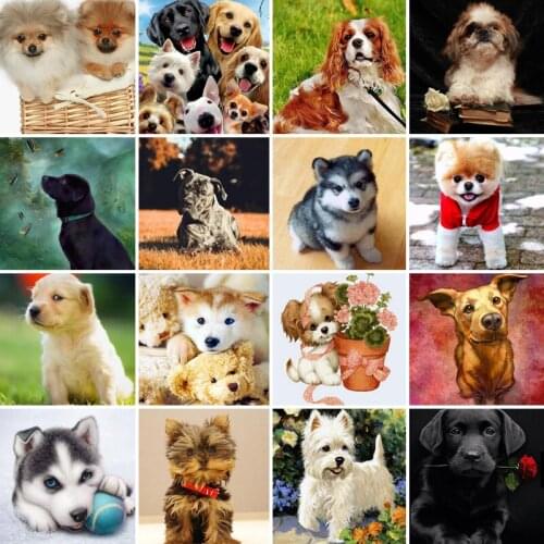 40/45/50/55/60/65 diamond painting 5D Full Square embroidery mosaic Cross Stitch animal dog Pug DIY home Decoration gift