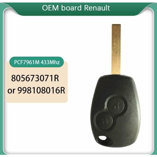 CN010038 Remote 2 Button Car Key Fob For 2012 - 2017 Renault Trafic Twingo Symbol Dacia Duster 805673071R 433Mhz PCF7961M