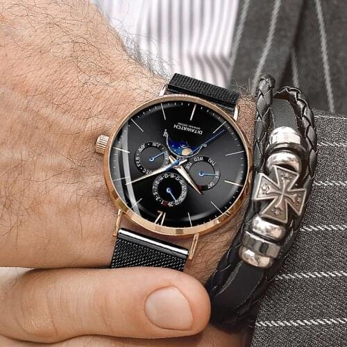 Fashion Casual Quartz Watches Mens Luxury Designer Waterproof Mens Chronograph Watches With Luminous Relojes Para Hombre